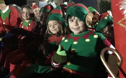 Our children take part in the Tuxford Christmas lights switch-on
