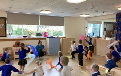 Children in a dance class